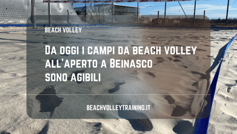 Da oggi i campi da beach volley all’aperto a Beinasco sono agibili