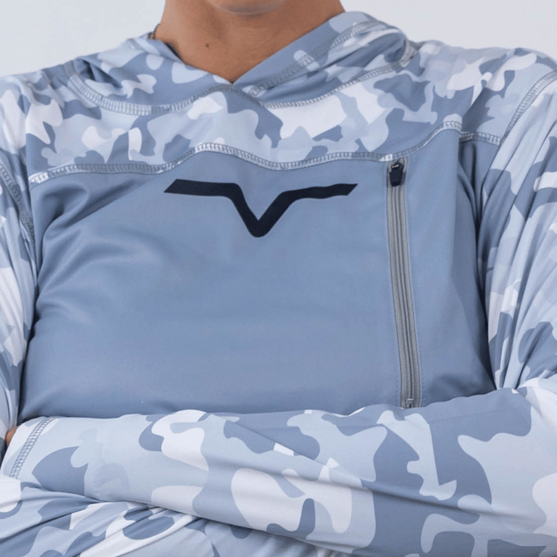 Maglia Tecnica per il beach volley con Cappuccio - Camouflage Grigio