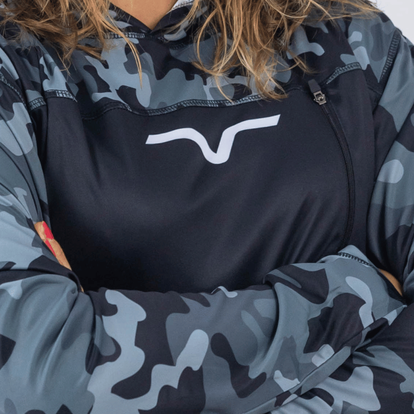 Maglia Tecnica per il beach volley con Cappuccio - Camouflage Nero