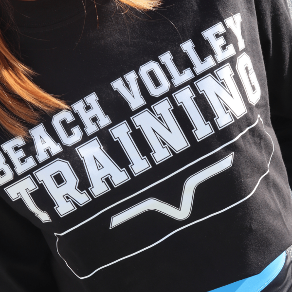 T-Shirt Manica Lunga Beach Volley - College Nera
